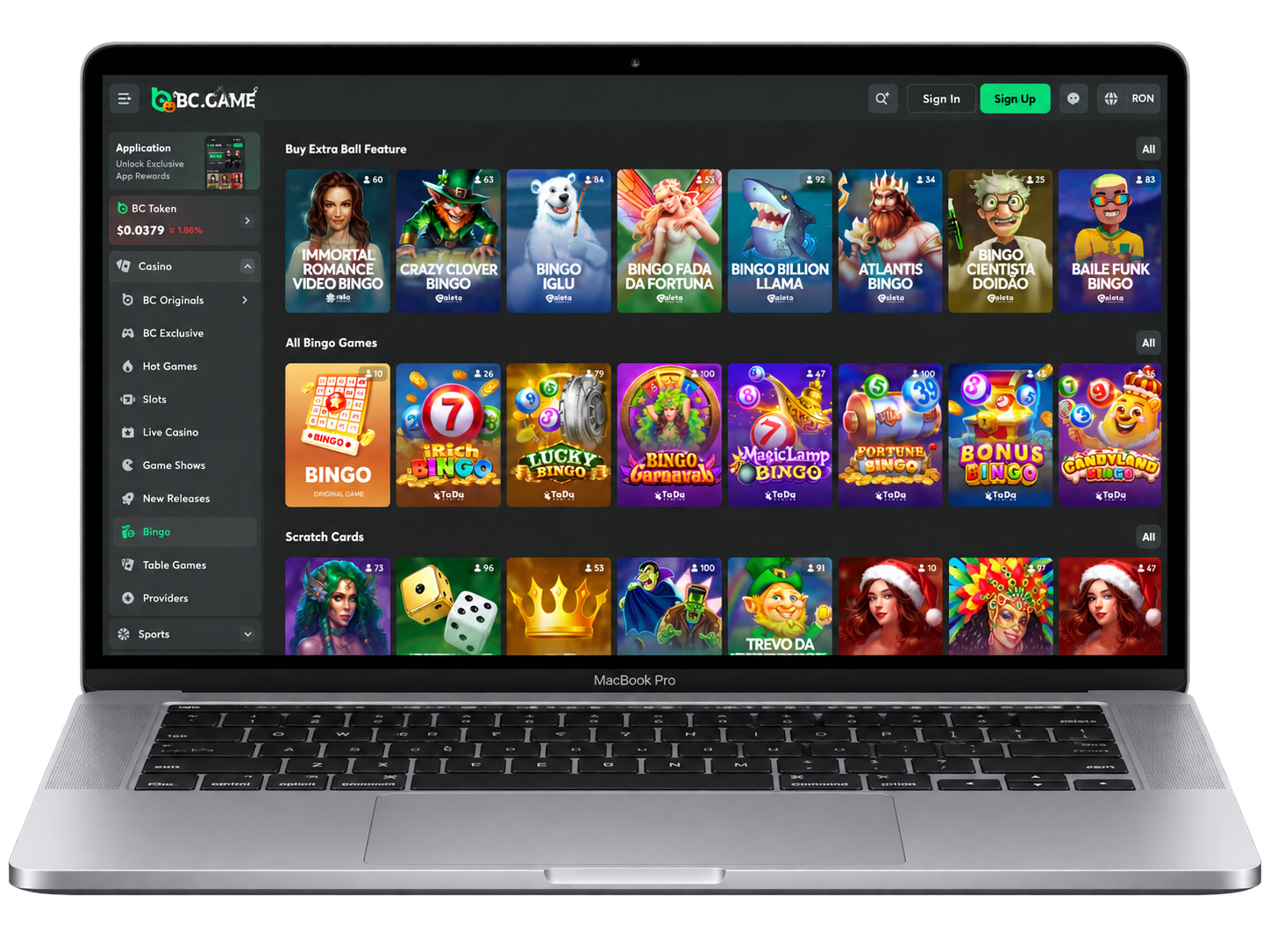 BC Game crypto casino PC experience