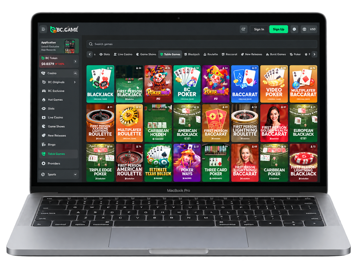 BC Game crypto casino PC experience