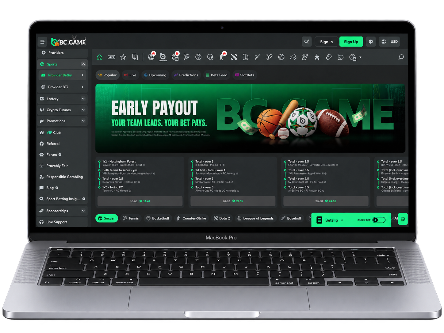 BC Game crypto casino PC experience