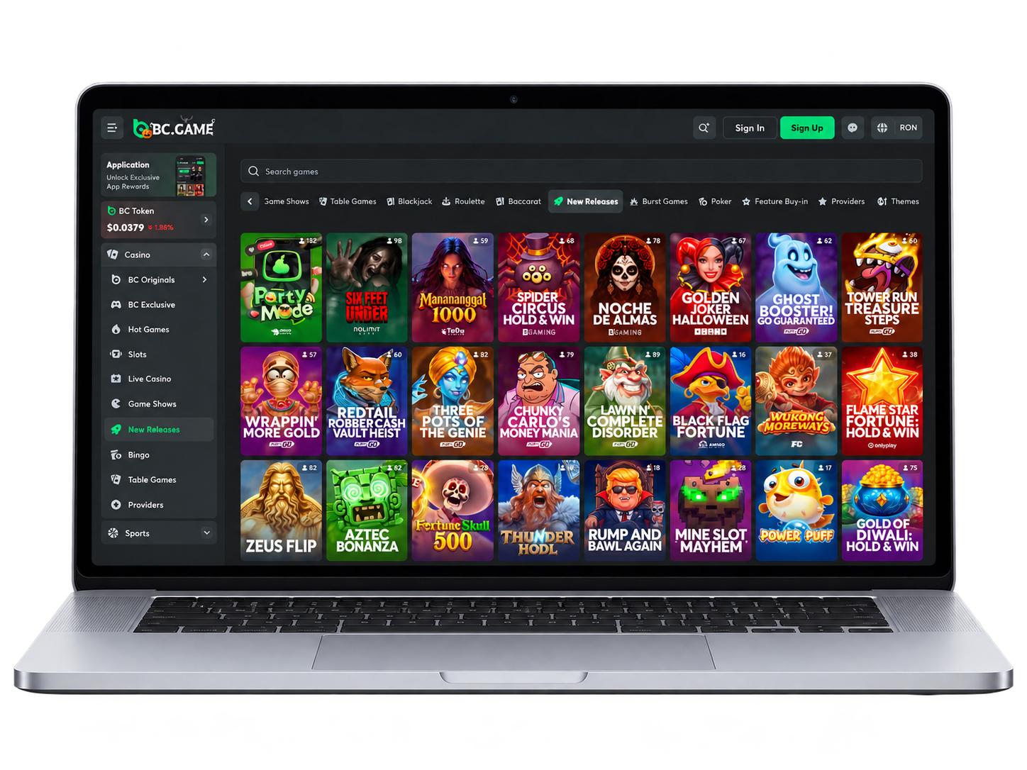 BC Game crypto casino PC experience