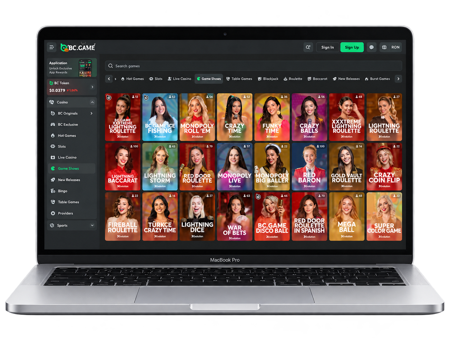 BC Game crypto casino PC experience