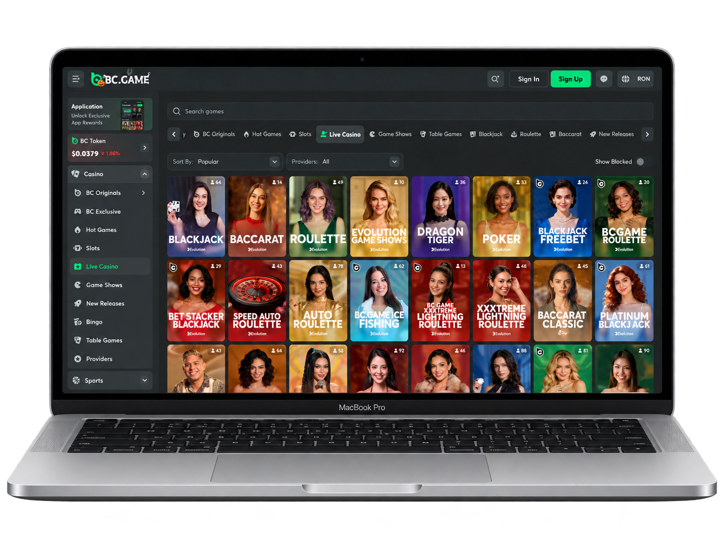 BC Game crypto casino PC experience