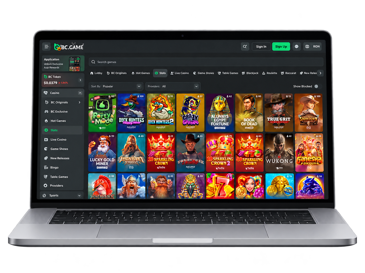 BC Game crypto casino PC experience