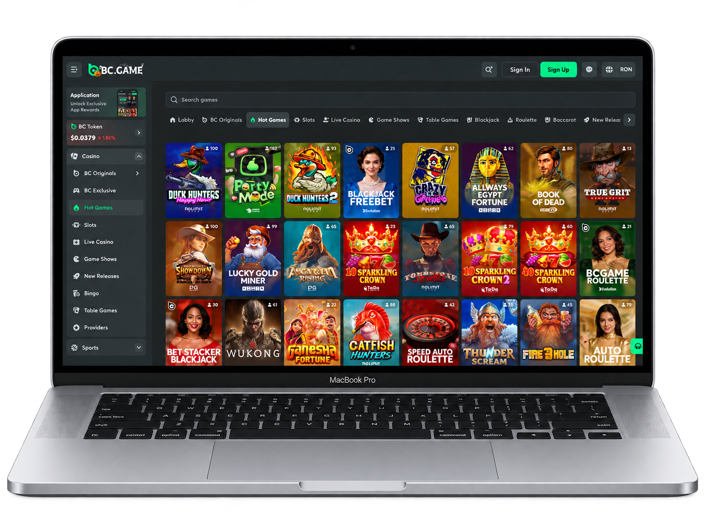 BC Game crypto casino PC experience