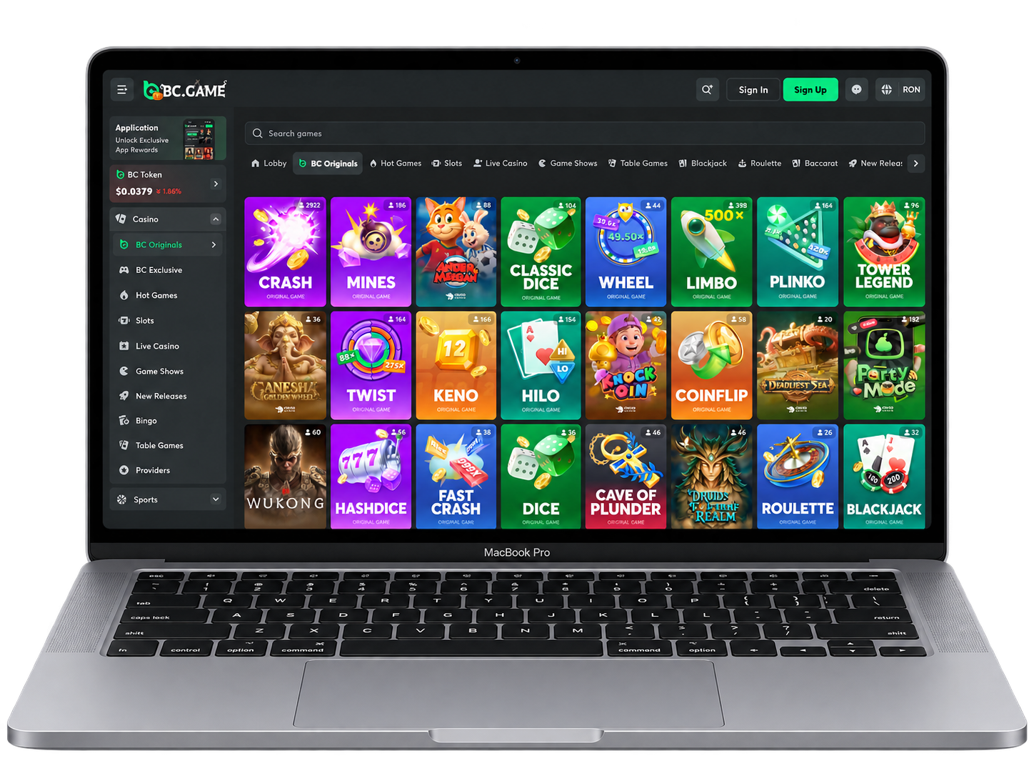 BC Game crypto casino PC experience