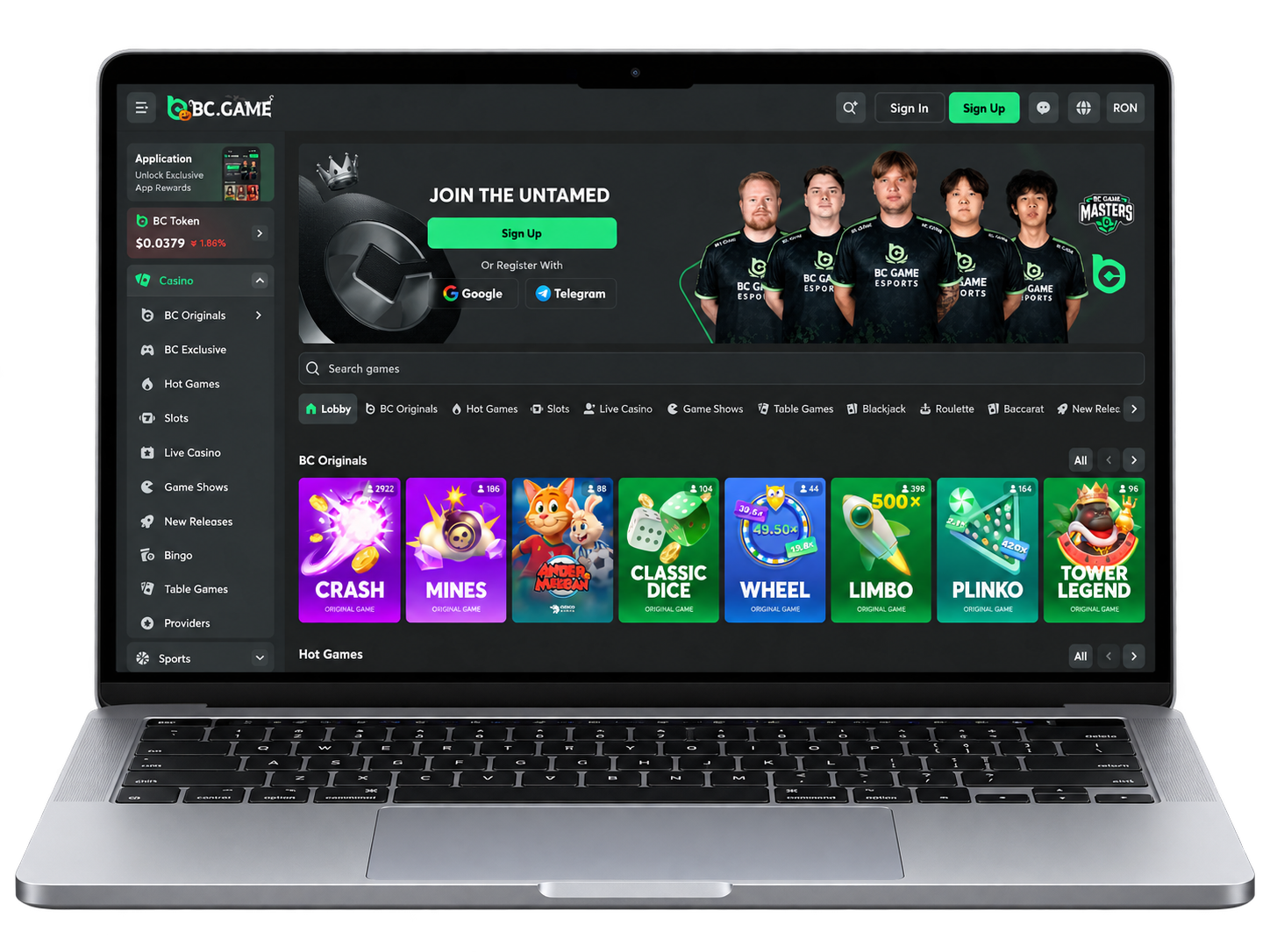 BC Game crypto casino PC experience
