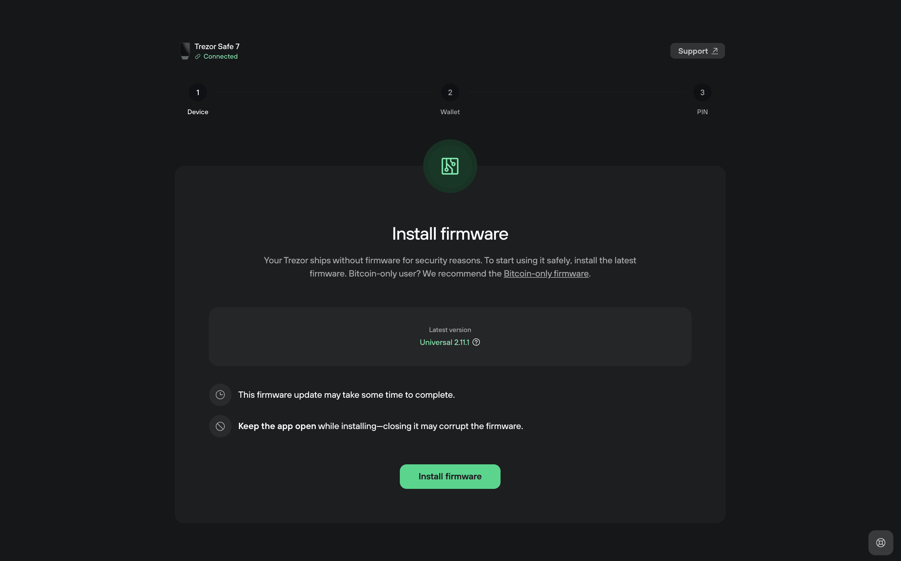 trezor safe 7 setup steps