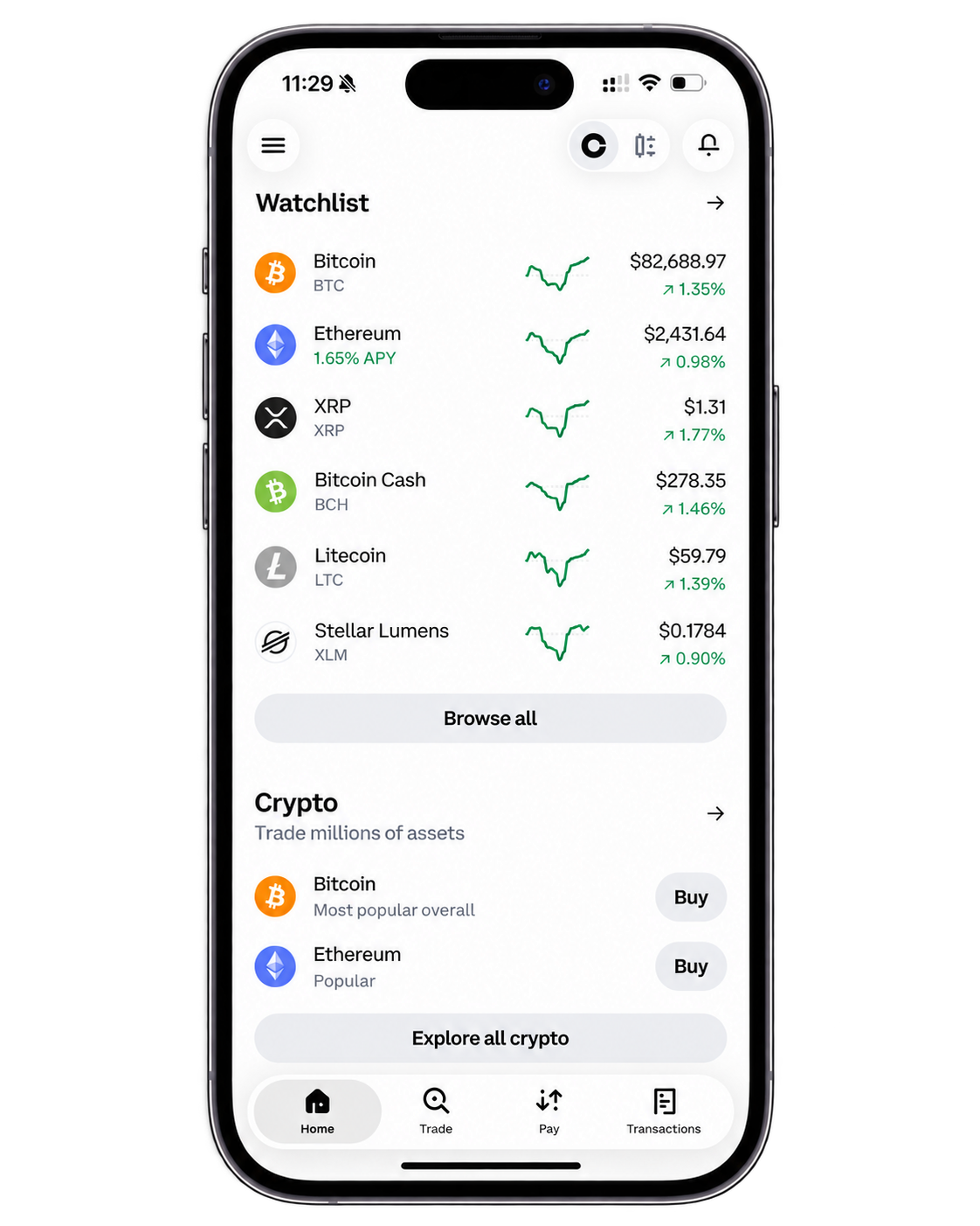 coinbase exchange crypto trading mobile experience
