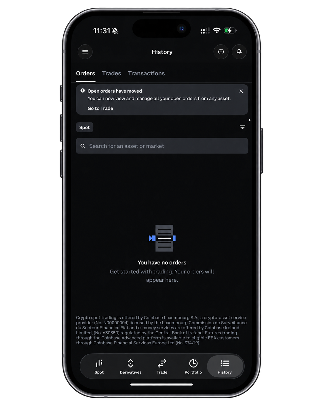 coinbase exchange crypto trading mobile experience