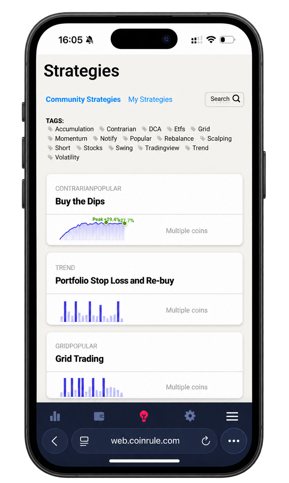 coinrule mobile based app crypto trading bot