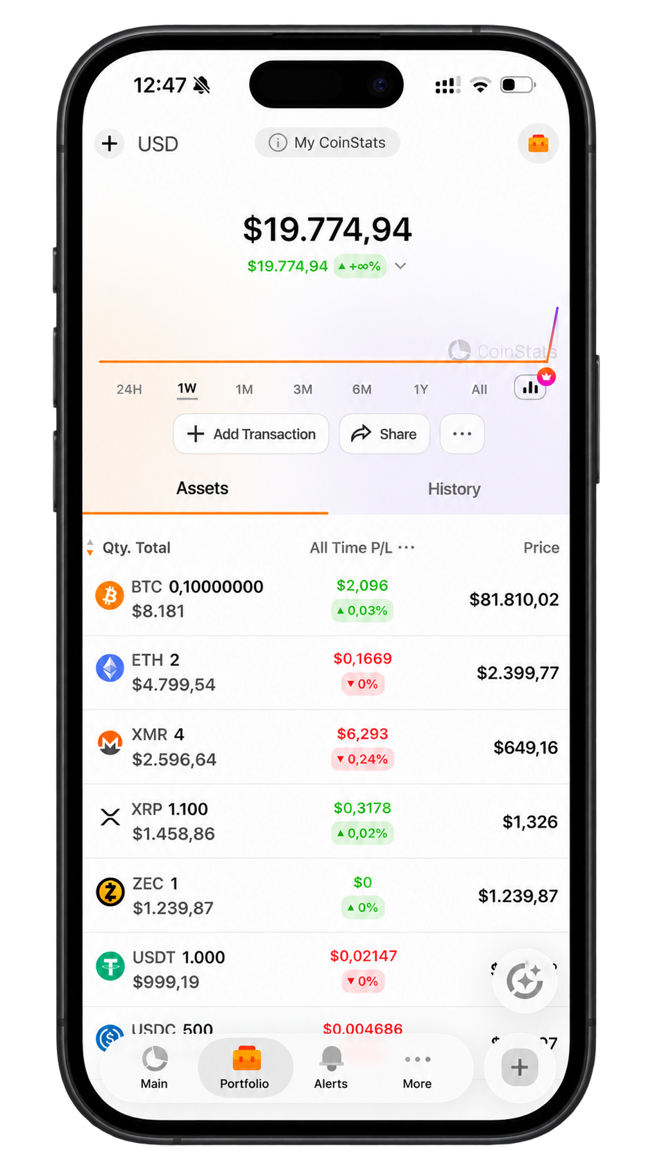 coinsts app crypto portfolio tracker