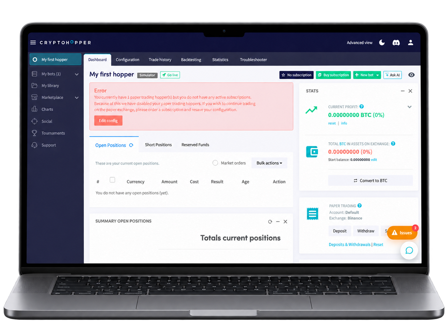 cryptohopper trading bot cryptocurrency on PC