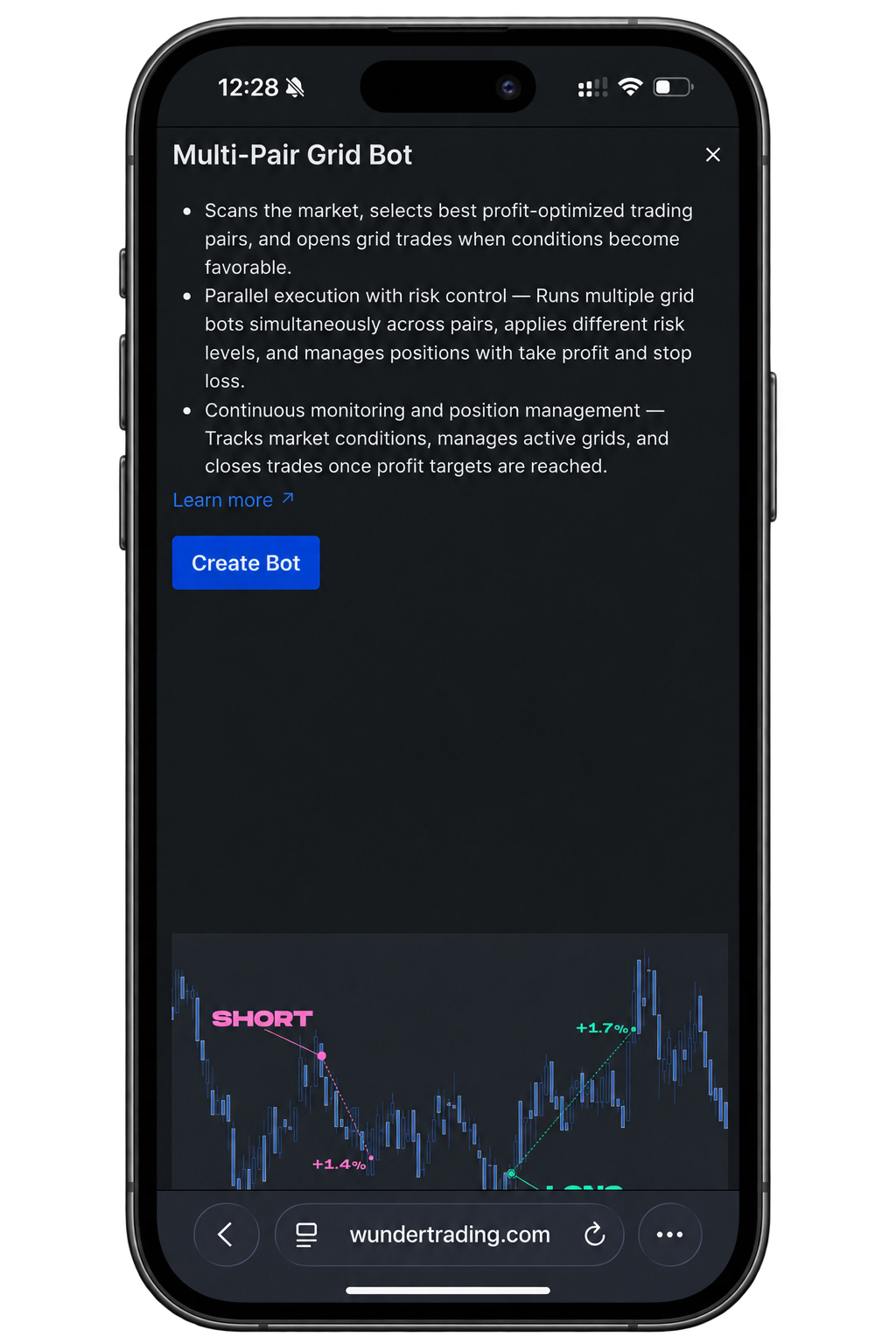wundertrading mobile experience