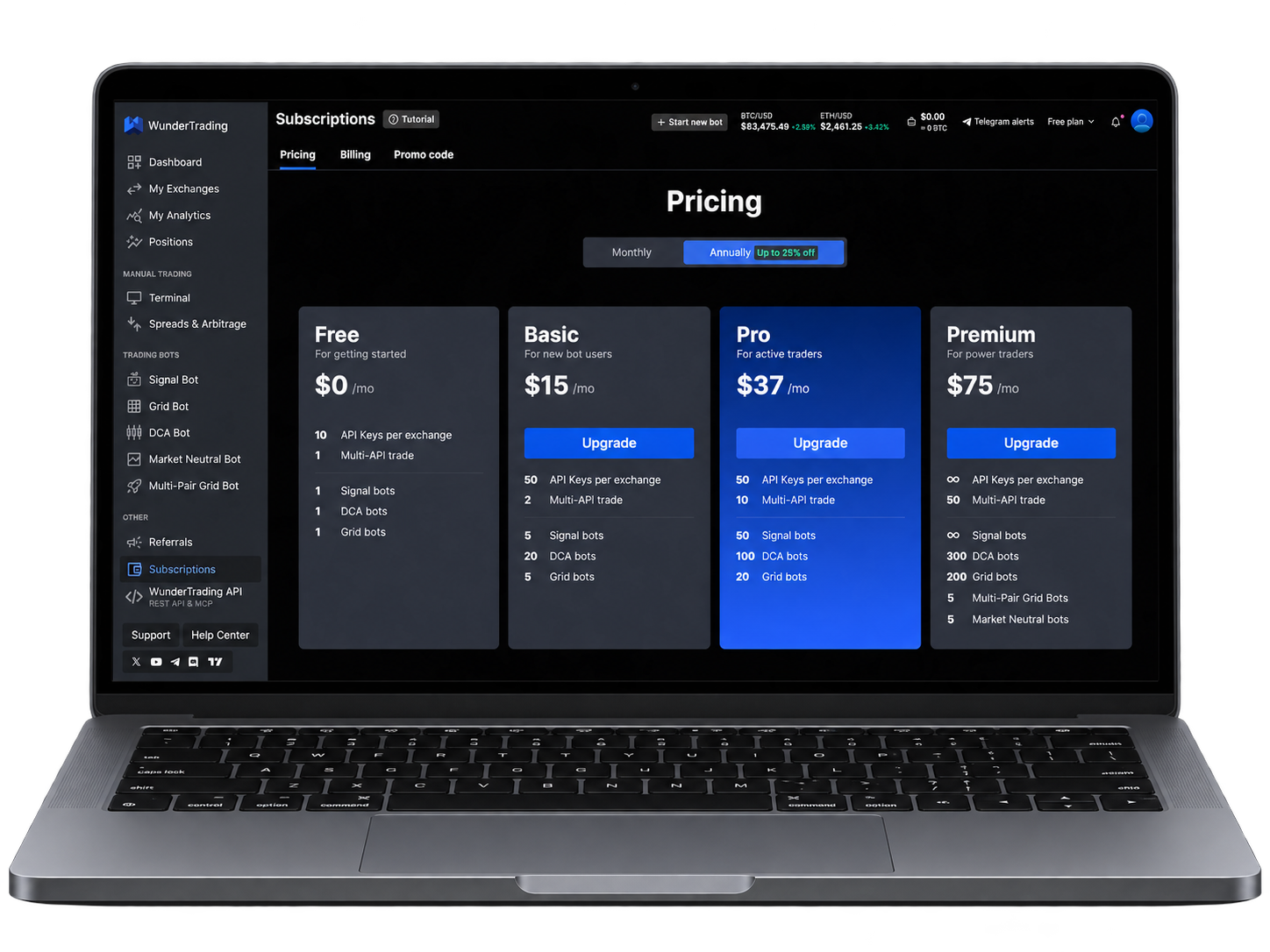 wundertrading crypto tradaing bot pc experience